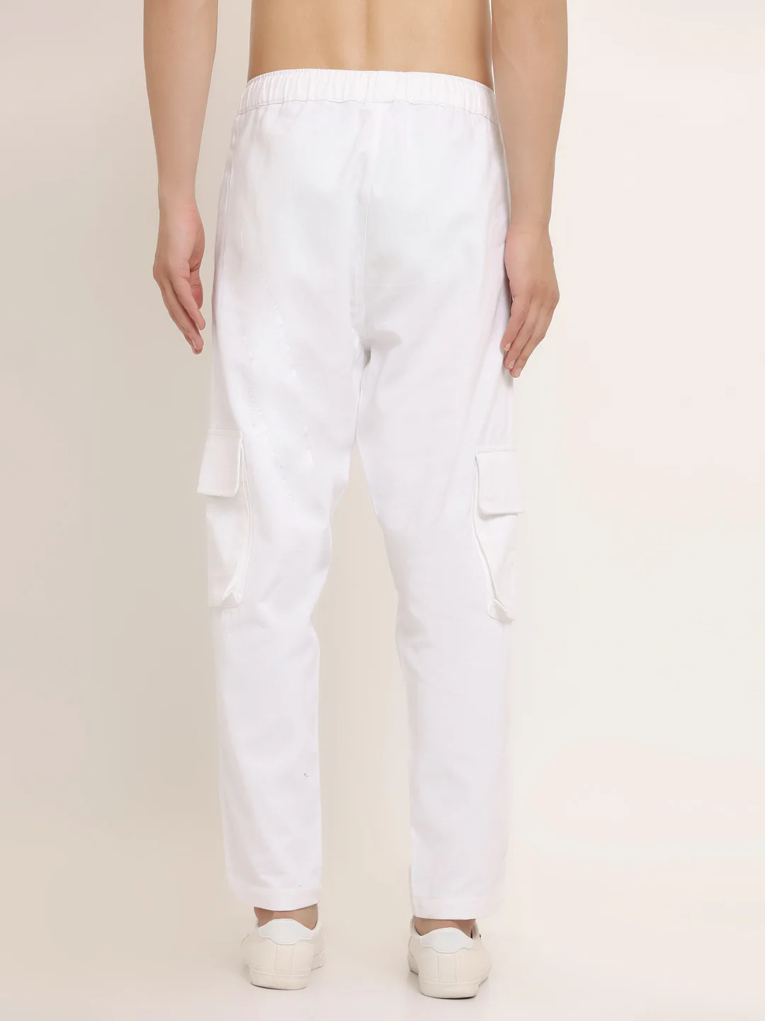 White Multi-Pocket Cargo Pants - Image 6
