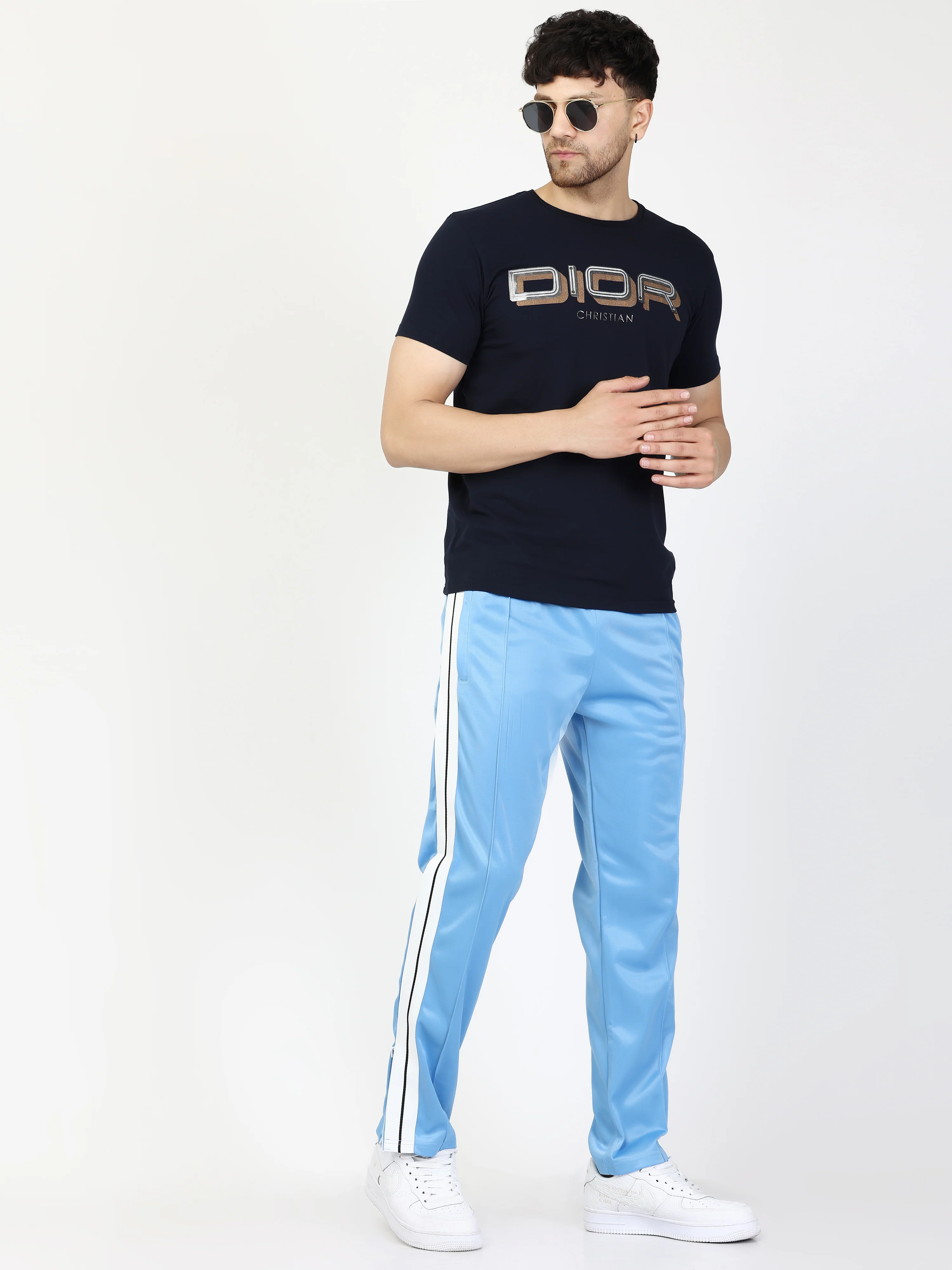 Blue Side tape straight fit track pants - Image 6