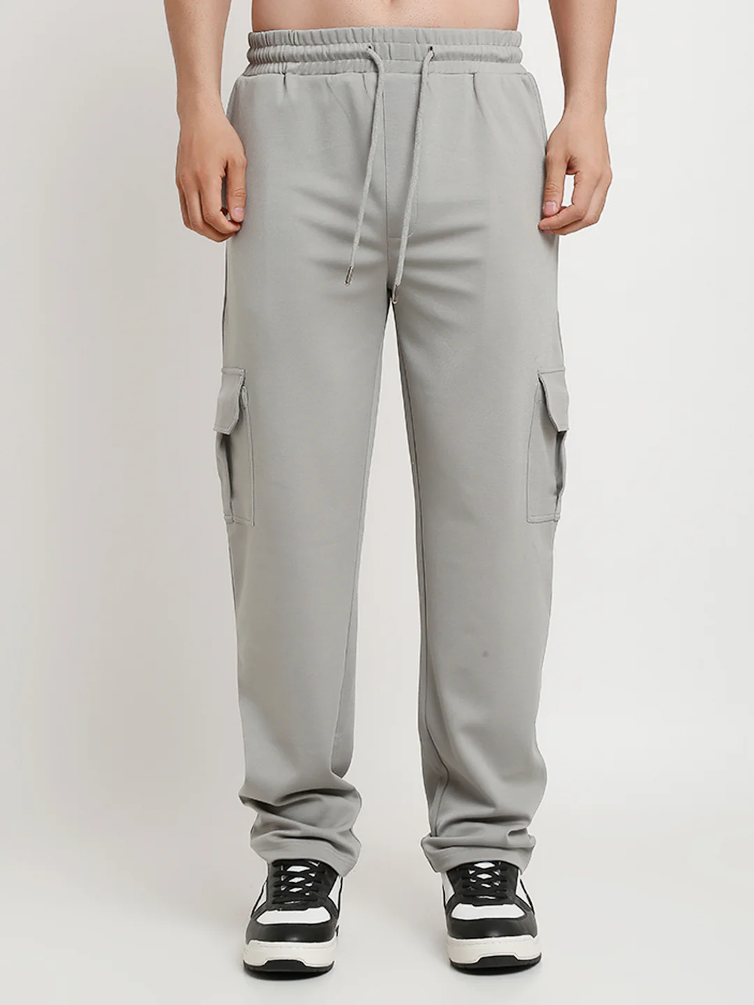 Grey Slim Fit Cargo Pants - Image 3