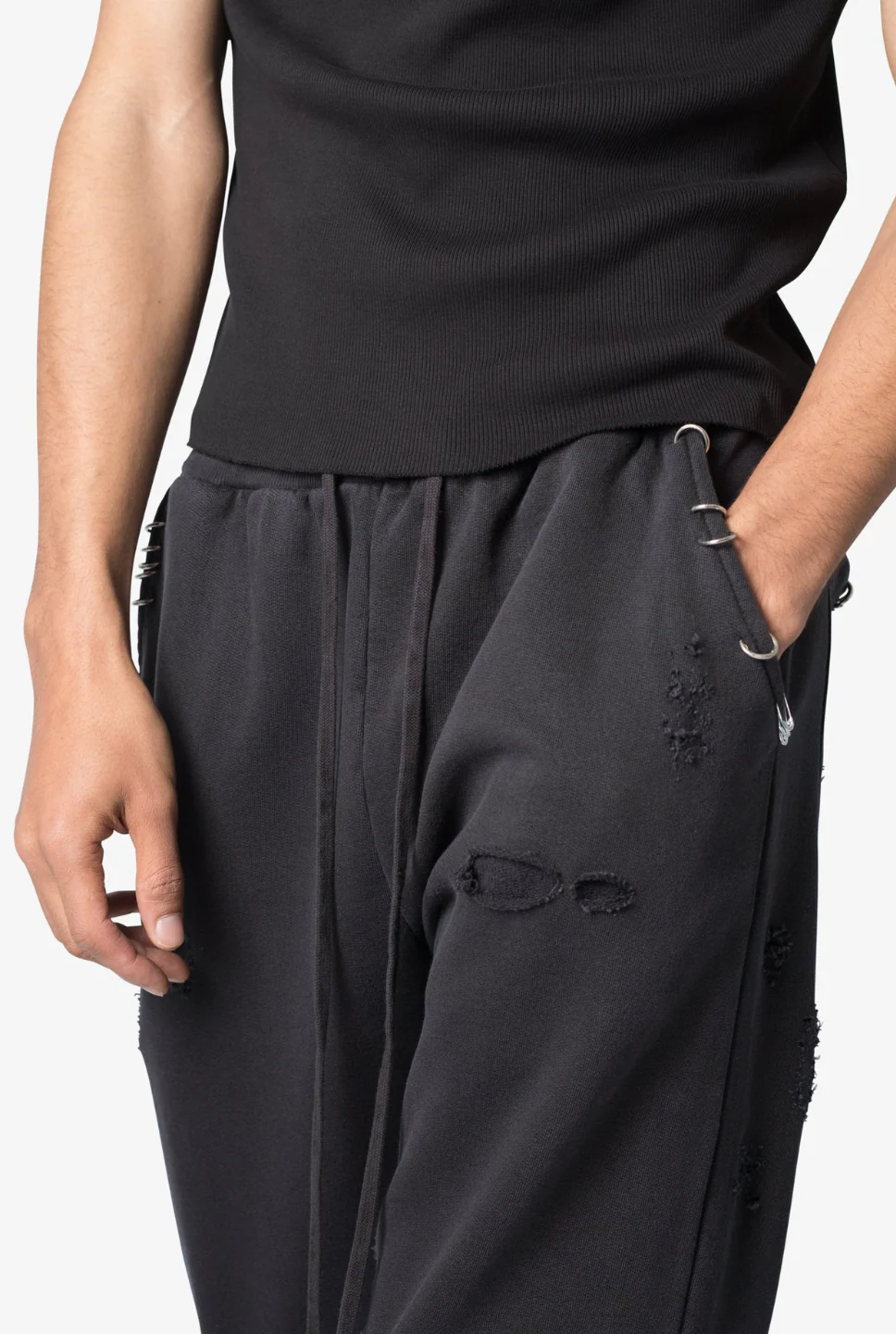 Metal Ring Flared Sweatpants - Image 4