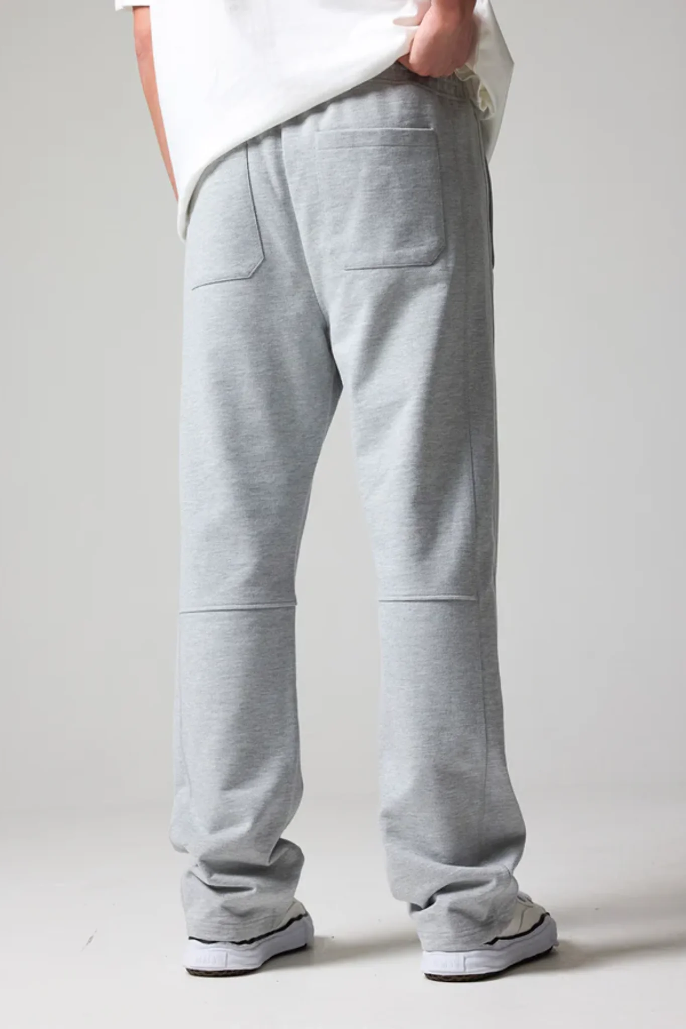 Grey Melange Open Hem Jogger - Image 5