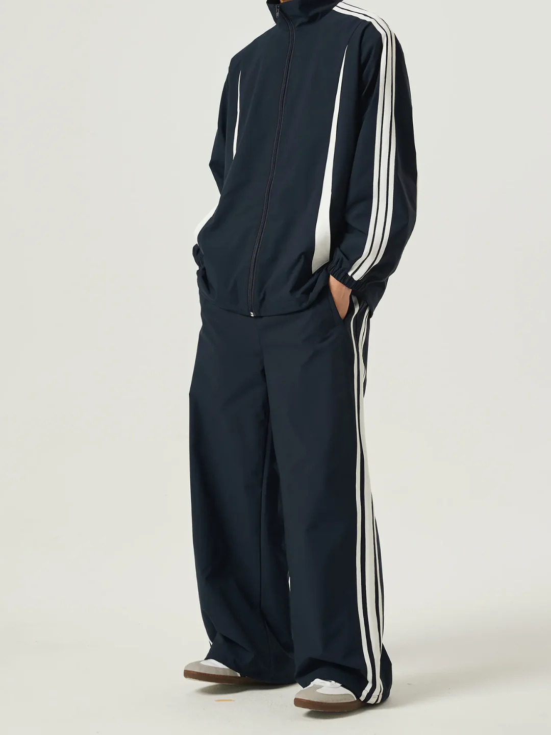 Navy Blue Race Track Pants - Image 3